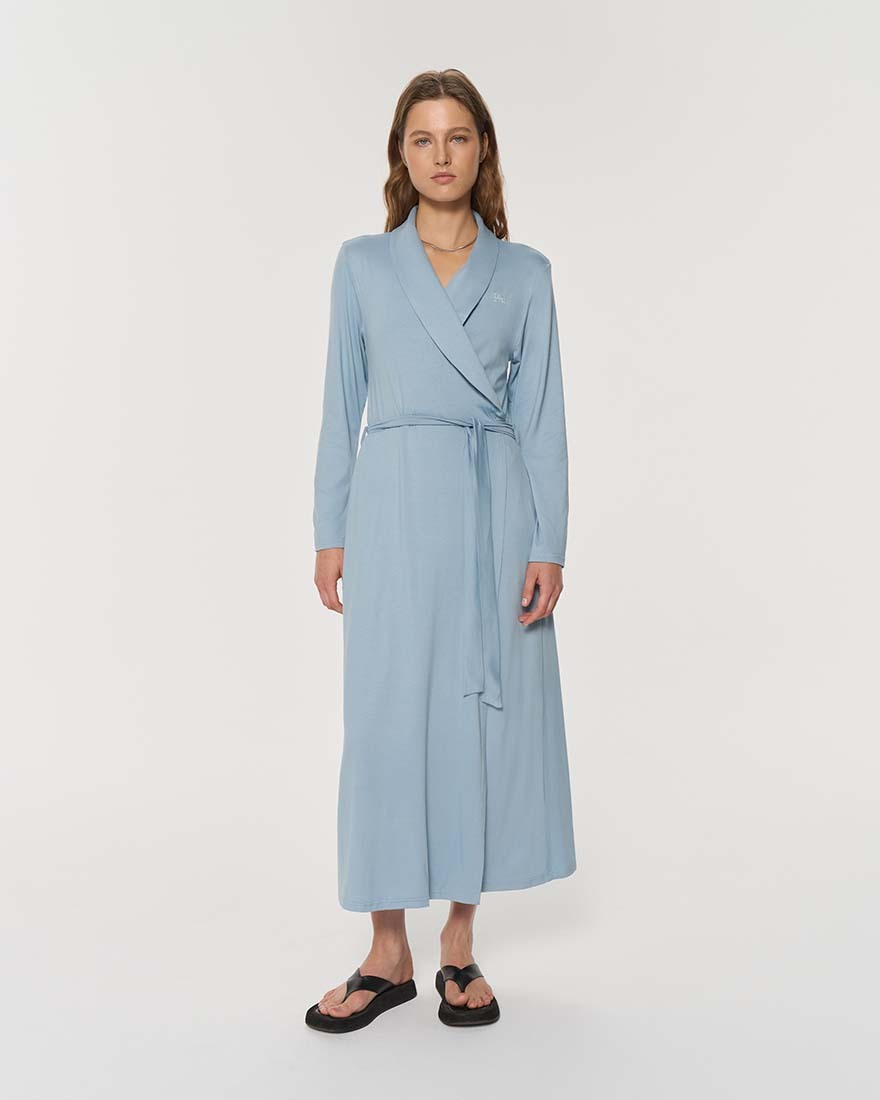 Платье-халат на поясе