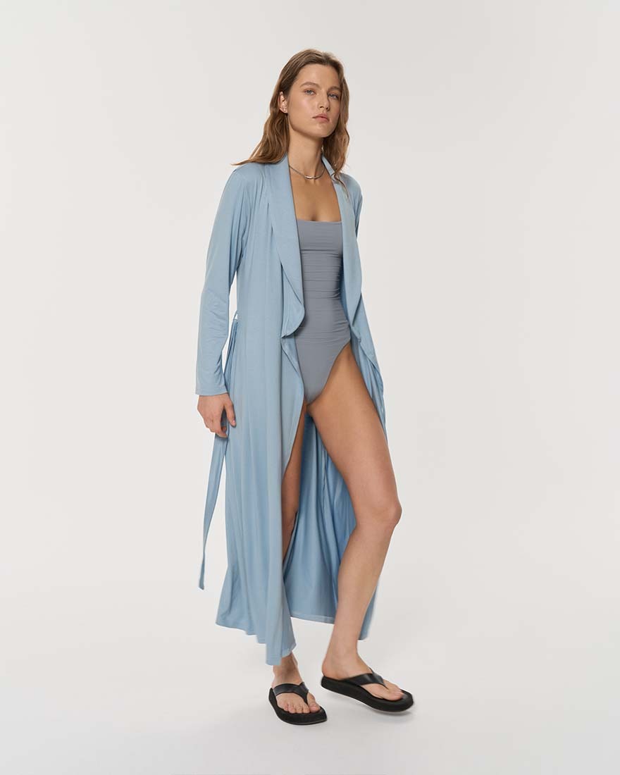 Платье-халат на поясе