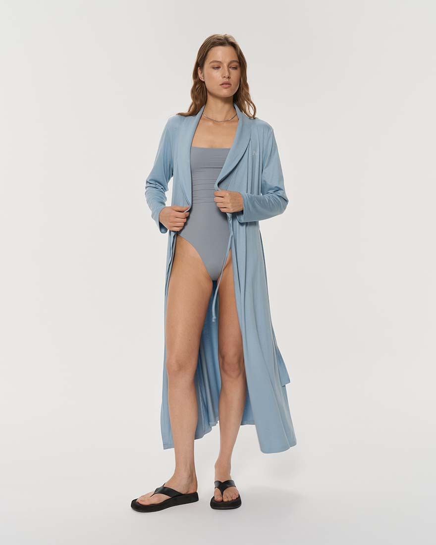 Платье-халат на поясе