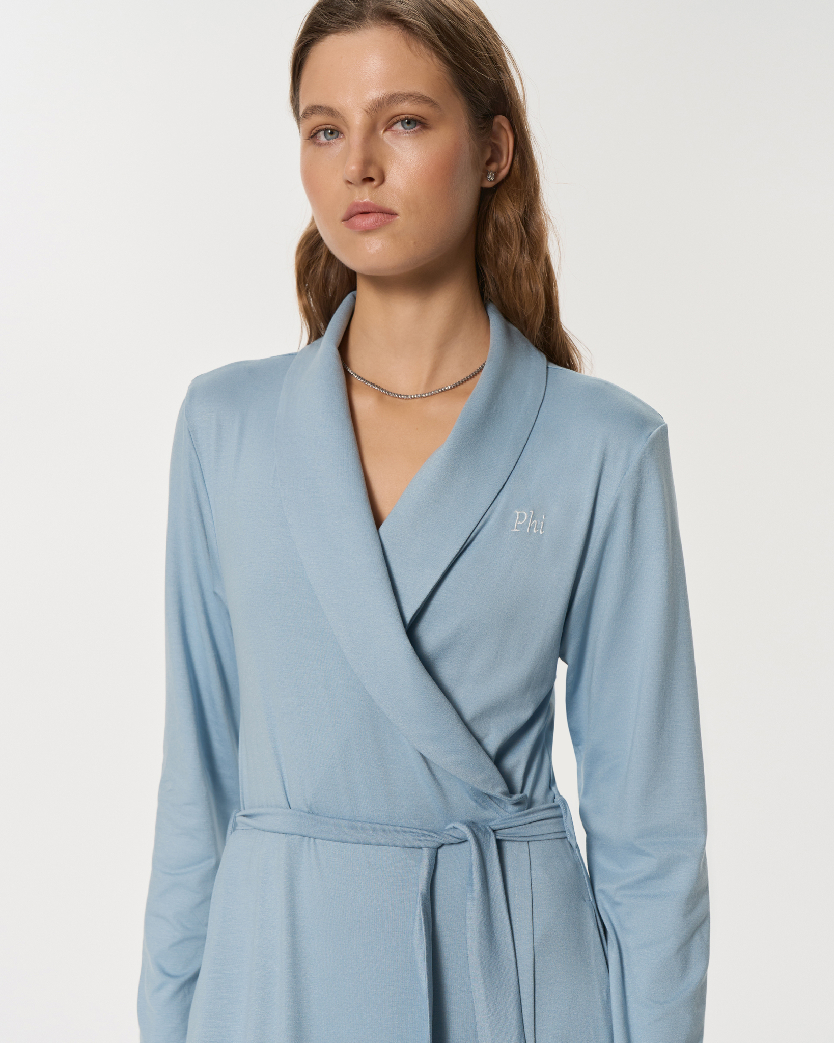 Платье-халат на поясе