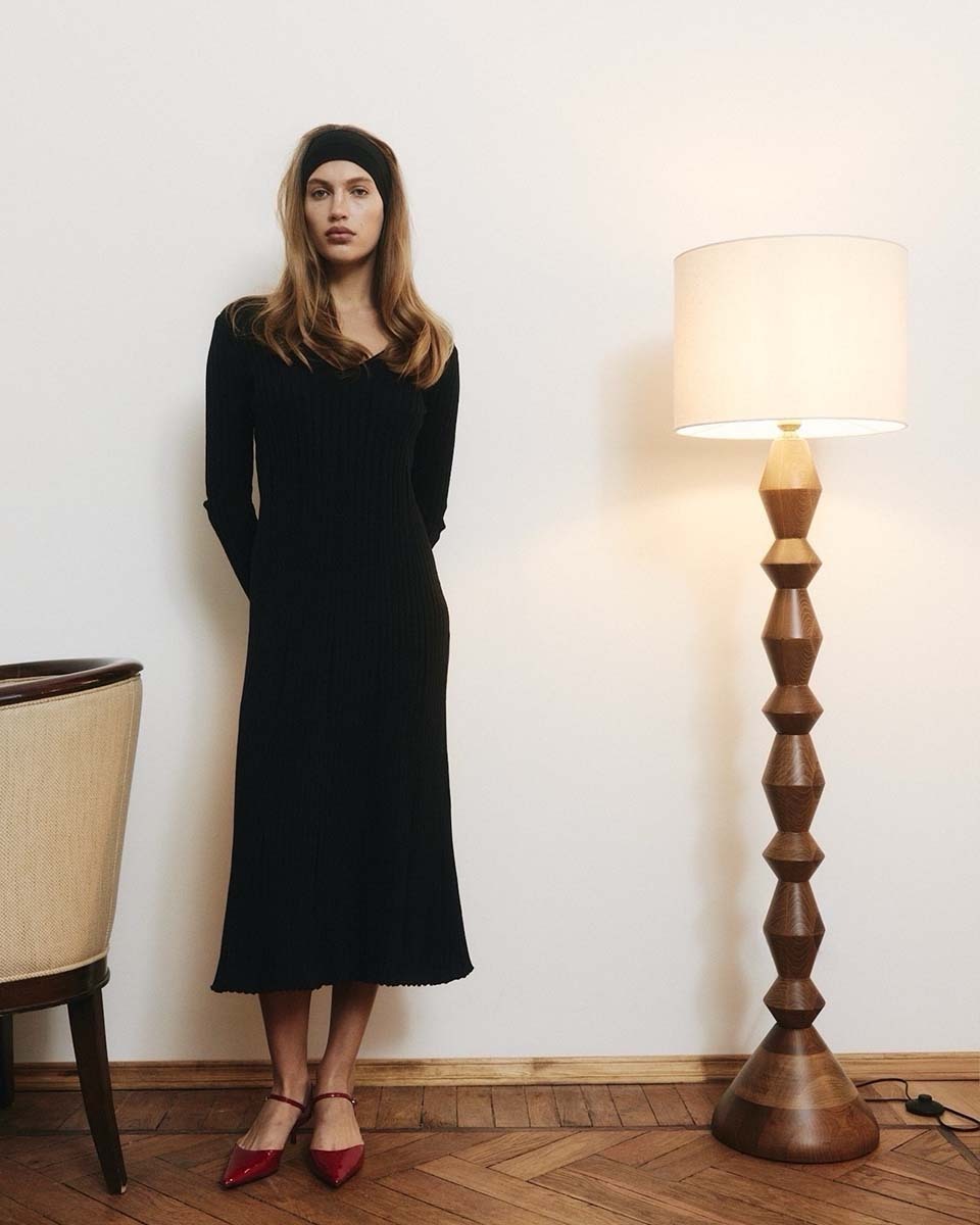 Вязаное платье из хлопка