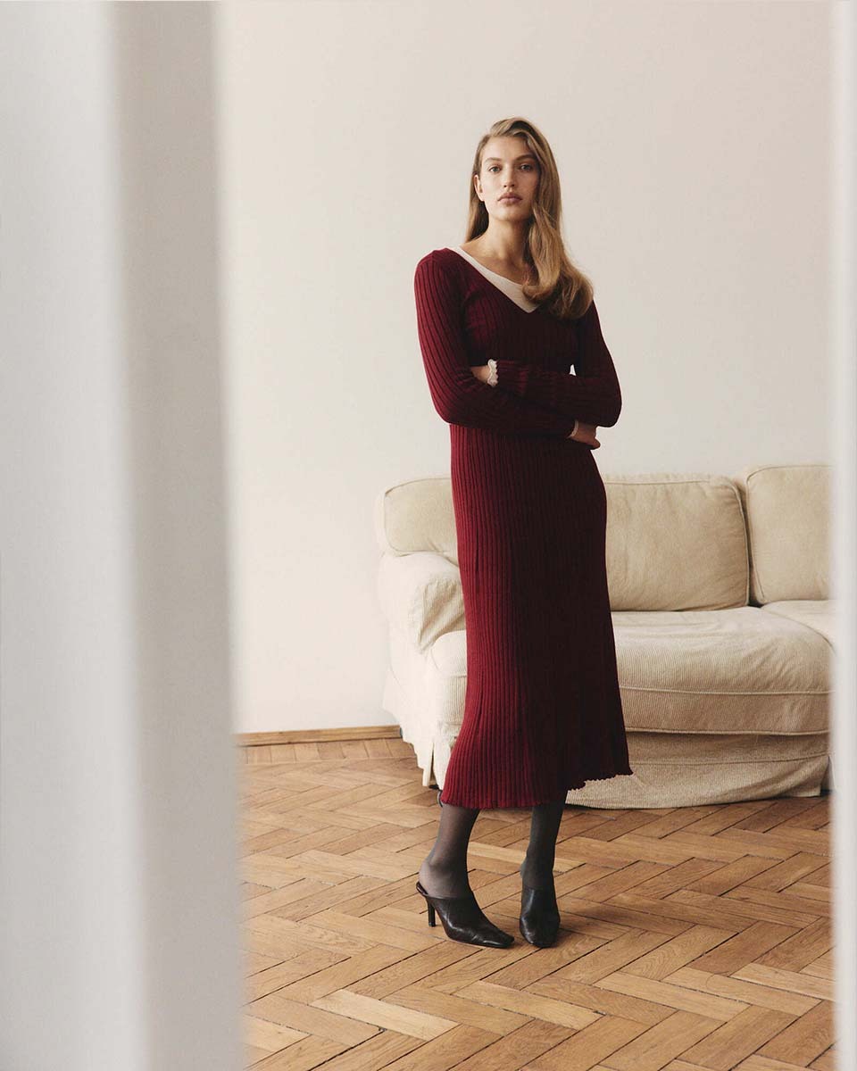 Вязаное платье из хлопка