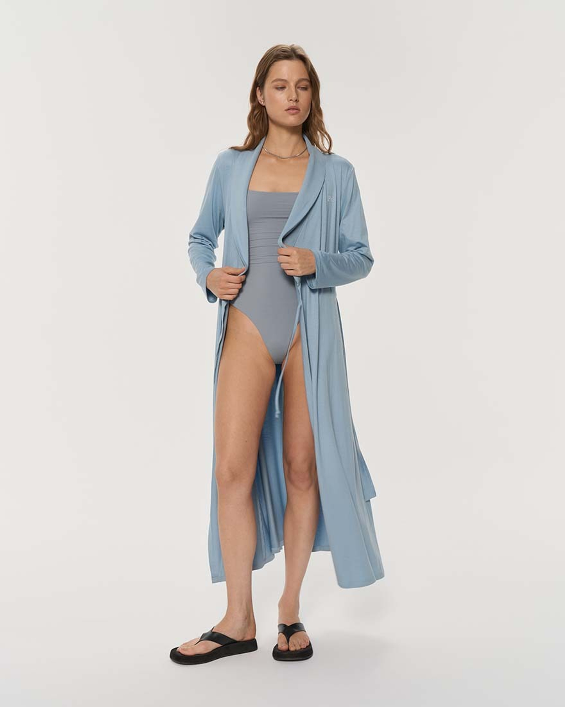 Платье-халат на поясе