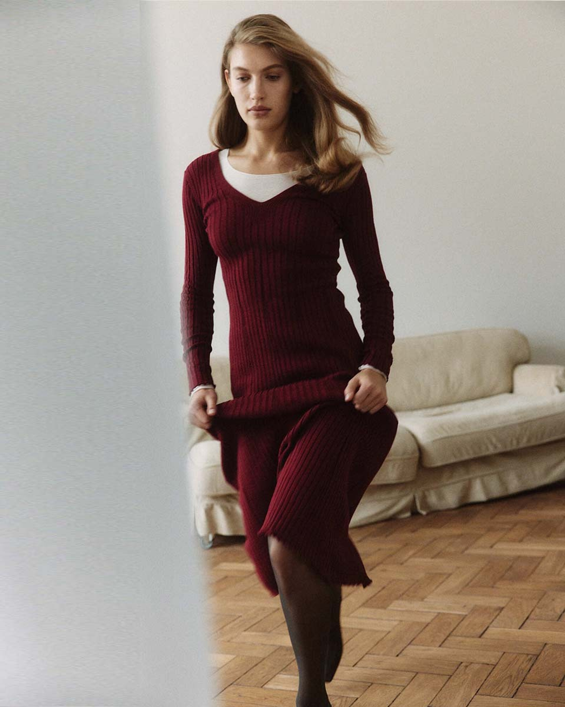 Вязаное платье из хлопка